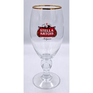 Stella Artois Ritzenhoff 40cl Beer Glass Chalice‎ Gold Rim Belgium Logo 8CT